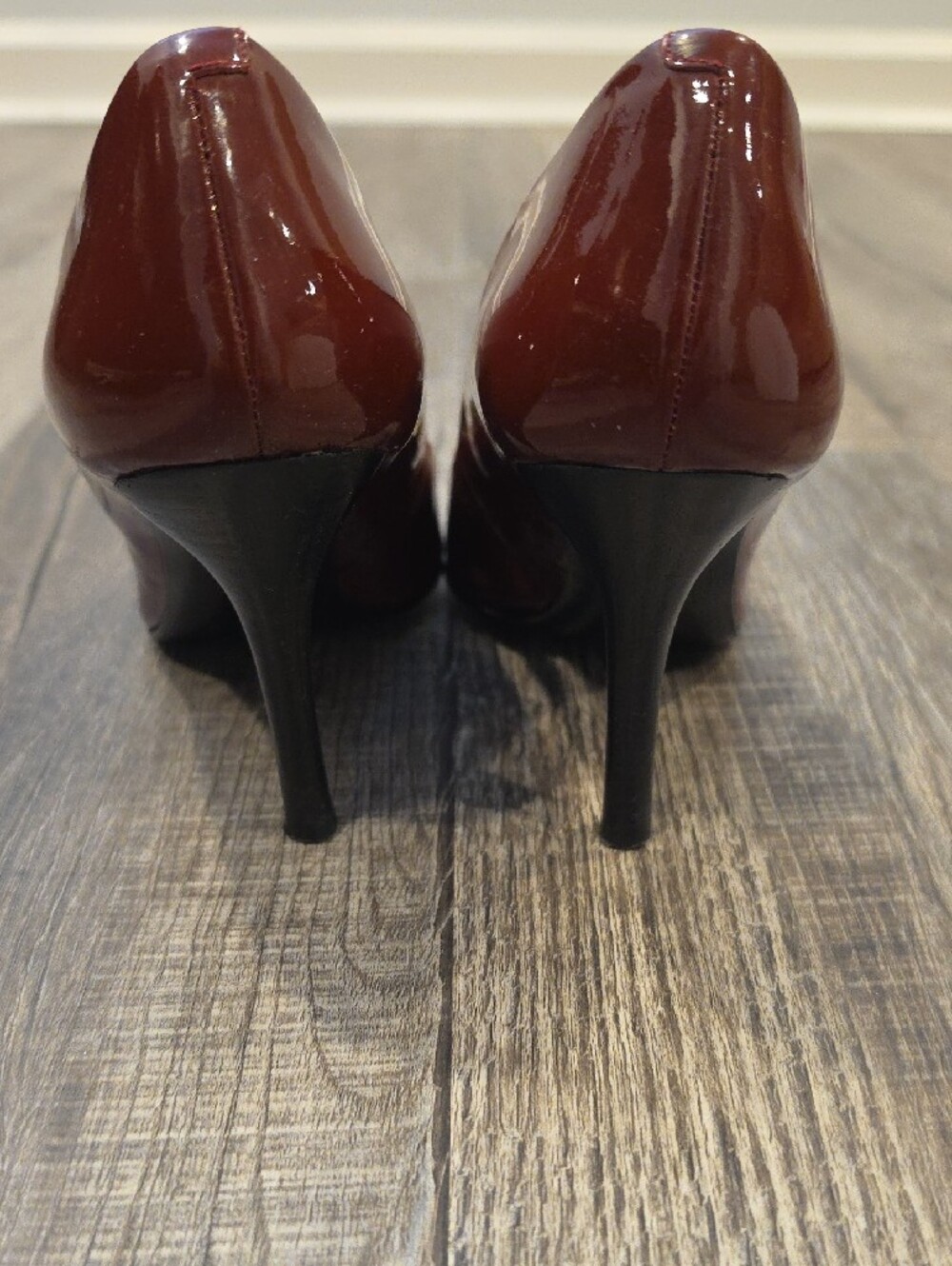 Nine West Women's Pointed Patent Pumps - Burgundy - Picture 4 of 8